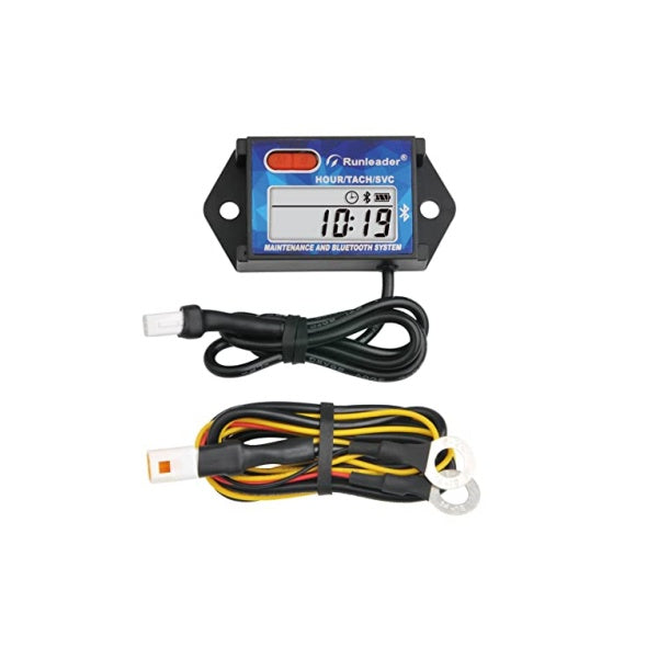 Runleader RL-HM027-BT Digital Bluetooth Hours Tachometer APP Remote Controlled Tach/ Hour Meter Maintenance Reminder & RPM Alert Battery or DC Power Supply