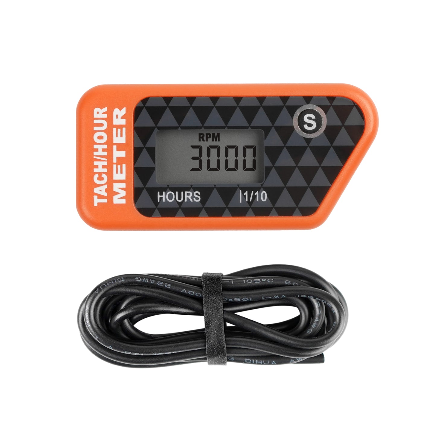 Runleader Digital LCD Hours Tachometer, Hours & RPM Display, Waterproof Design, appliable to Lawn Mower Generator Compressor Motorcycle Chainsaw