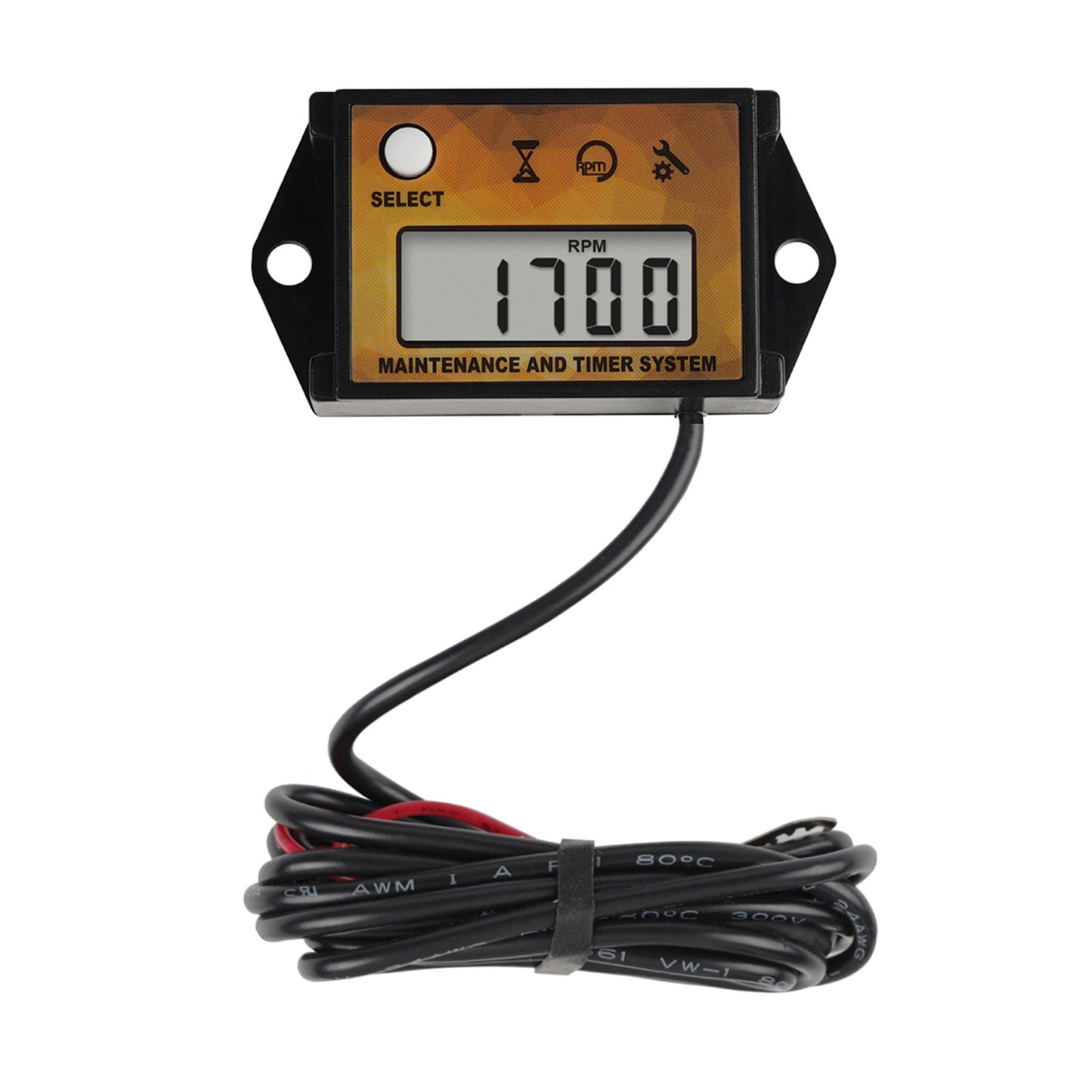 Runleader Small Engine Hour Meter, Digital Tachometer, Maintenance Reminder, Max RPM Recall User Shutdown for ZTR Lawn Mower Gas Powered Equipment