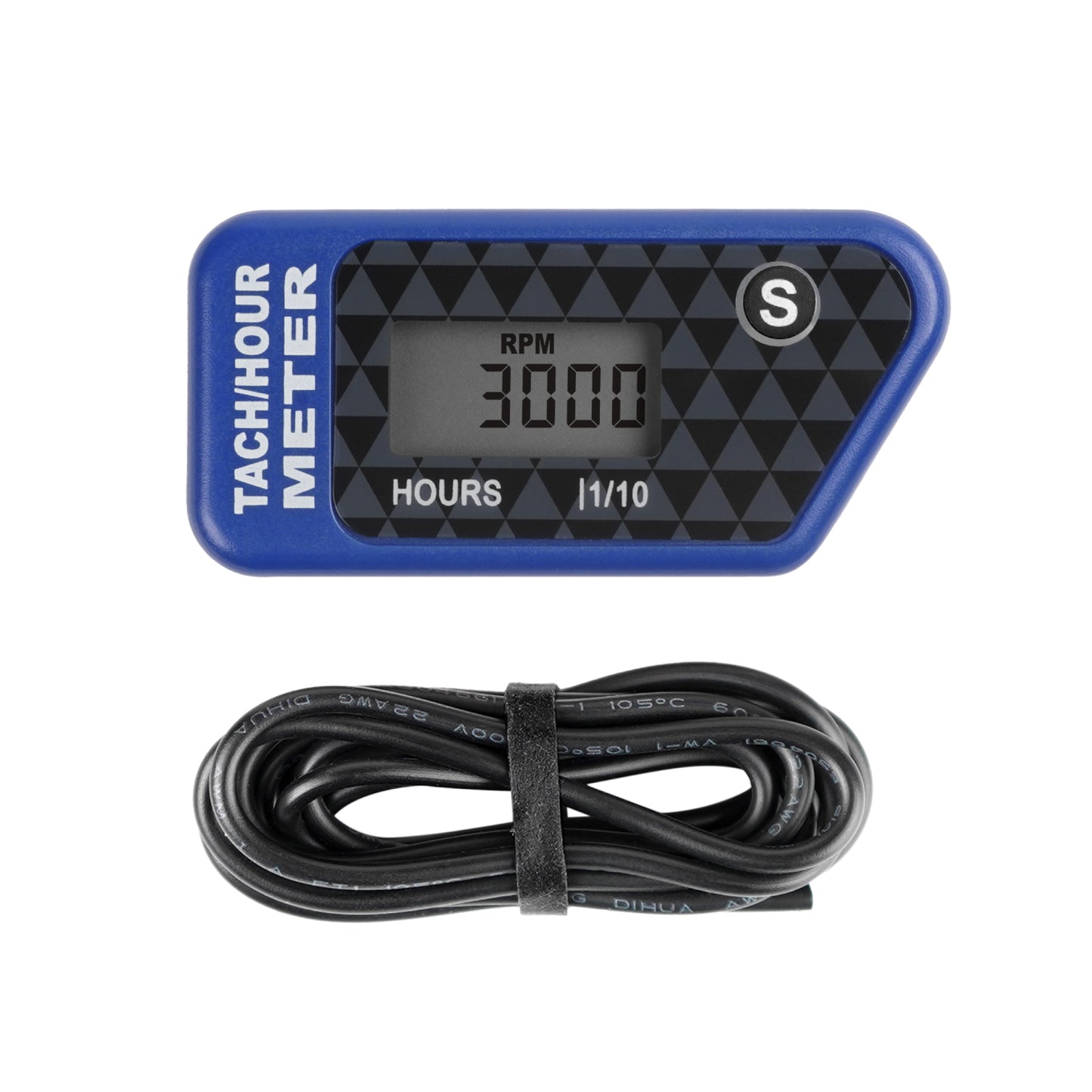 Runleader Digital LCD Hours Tachometer, Hours & RPM Display, Waterproof Design, appliable to Lawn Mower Generator Compressor Motorcycle Chainsaw