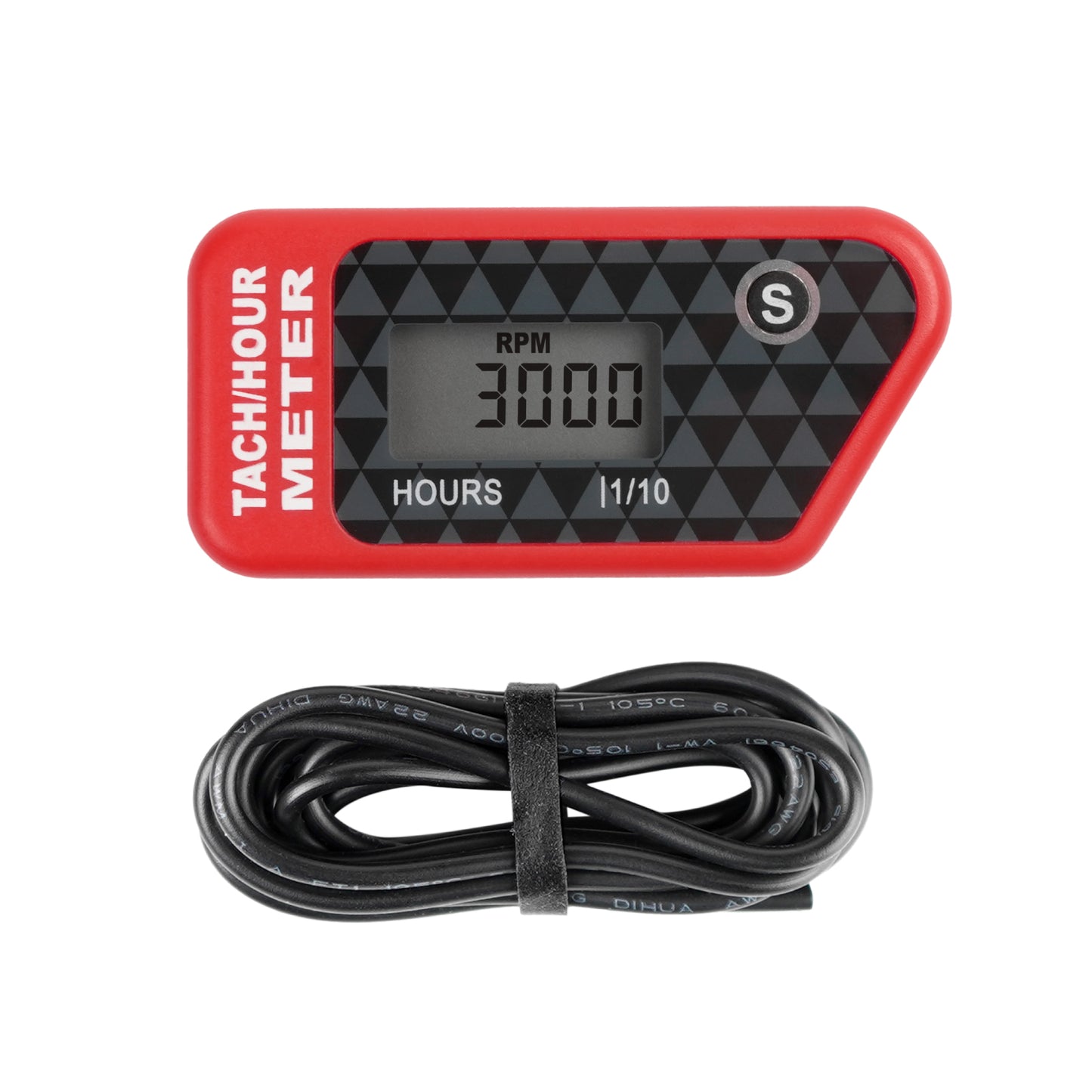 Runleader Digital LCD Hours Tachometer, Hours & RPM Display, Waterproof Design, appliable to Lawn Mower Generator Compressor Motorcycle Chainsaw