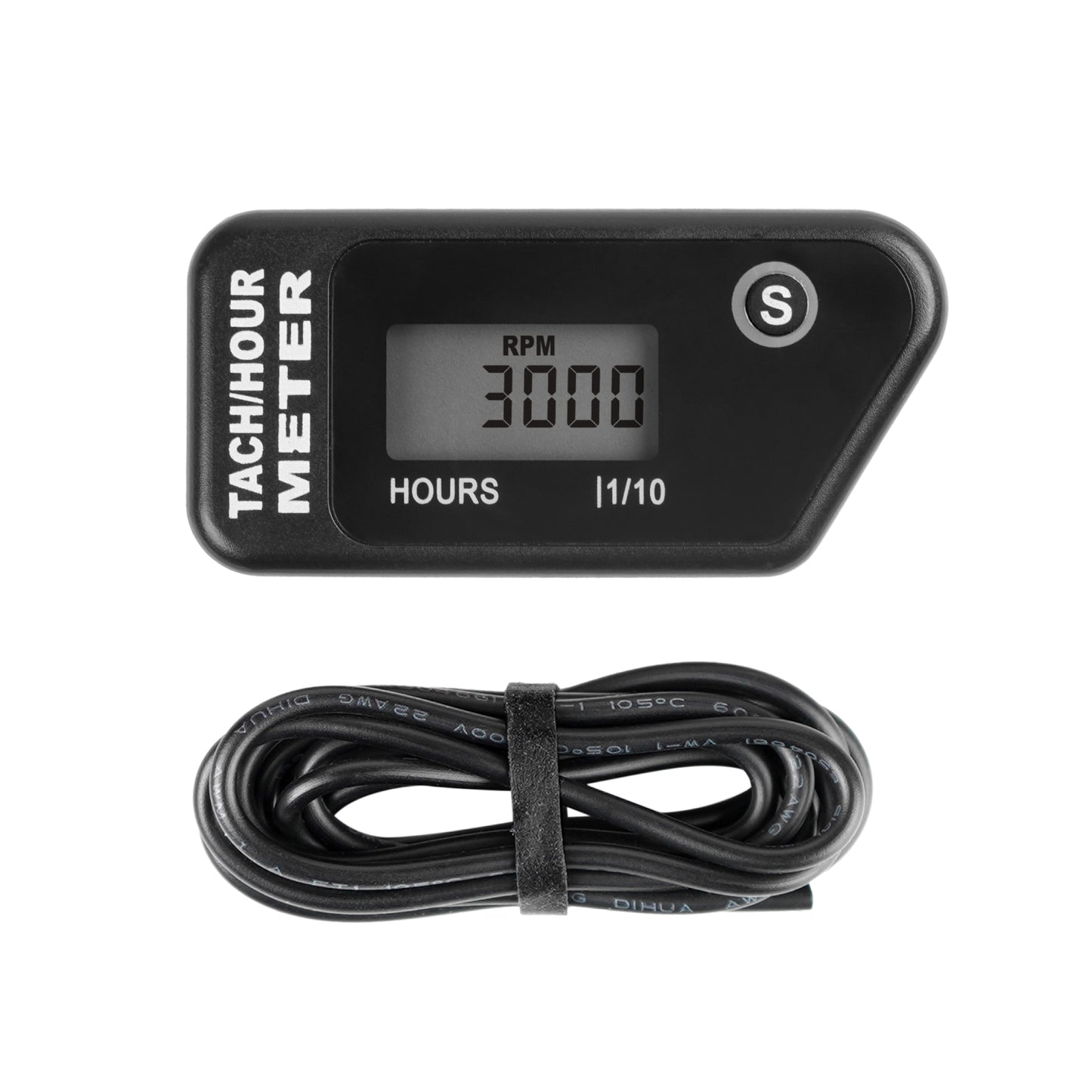 Runleader Digital LCD Hours Tachometer, Hours & RPM Display, Waterproof Design, appliable to Lawn Mower Generator Compressor Motorcycle Chainsaw