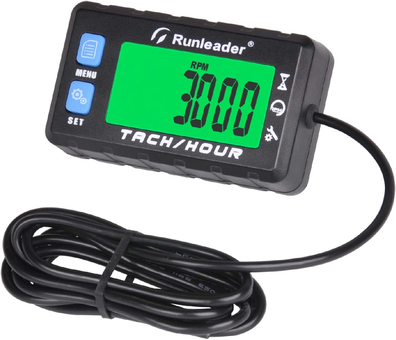 Runleader RL-HM058A Digital Self-Powered Hours Tachometer,Maintenance Reminder,Backlights Display, Replaceable Battery for Lawn Tractor Log Splitter Generator Compressor Motorcycle ATV Snowmobile.