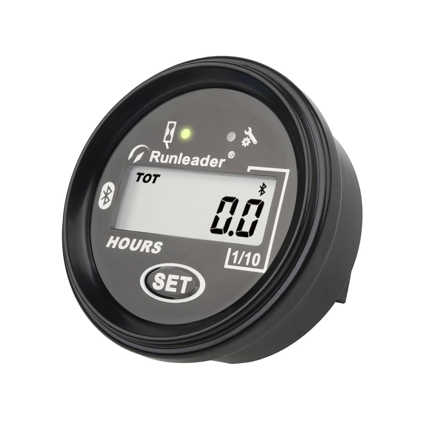 Runleader RL-HM069D LCD Digital Bluetooth Communication Hour Meter,Voltage.AC 8V to 50V/DC 8V to 65V,Multiple Maintenance Reminders,Waterproof Design for Lawn Mower Tractor Boat Snowmobile Scrubber Machine.