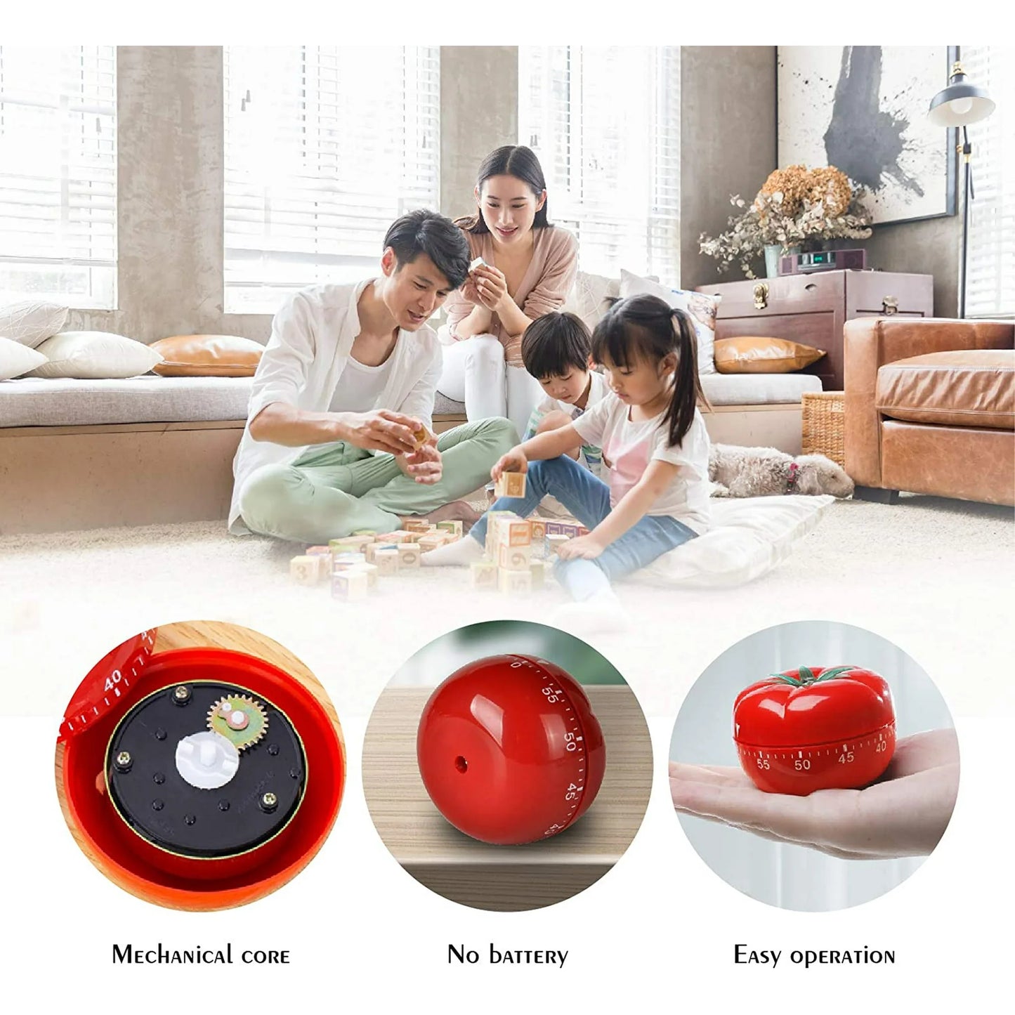 Runleader RL-WG017 Kitchen Cooking Countdown Timer Tomato Cartoon Baking Learning Fitness Clock