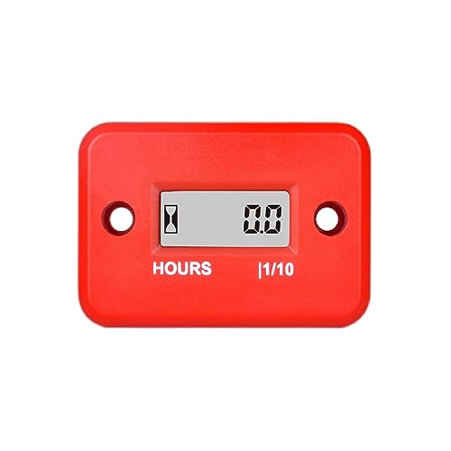 Runleader Digital LCD Maintenance Hour Meter for Small Engine, Waterproof Design, Applicable to Gas Engine Powered Lawn Mower Generator Motorcycle