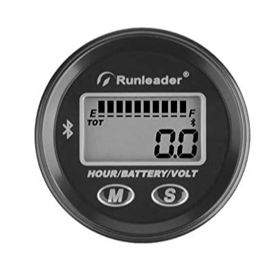 Runleader RL-BI025B-BT Digital Hours Tachometer Battery Voltage Display Backlight Display Large LCD Screen Battery Replaceable for Garden Mower Generator