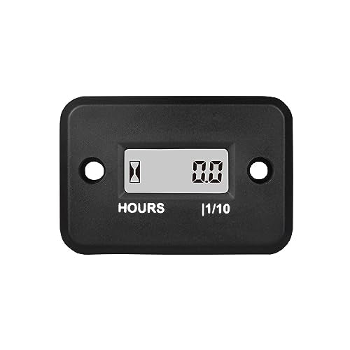 Runleader Digital LCD Maintenance Hour Meter for Small Engine, Waterproof Design, Applicable to Gas Engine Powered Lawn Mower Generator Motorcycle