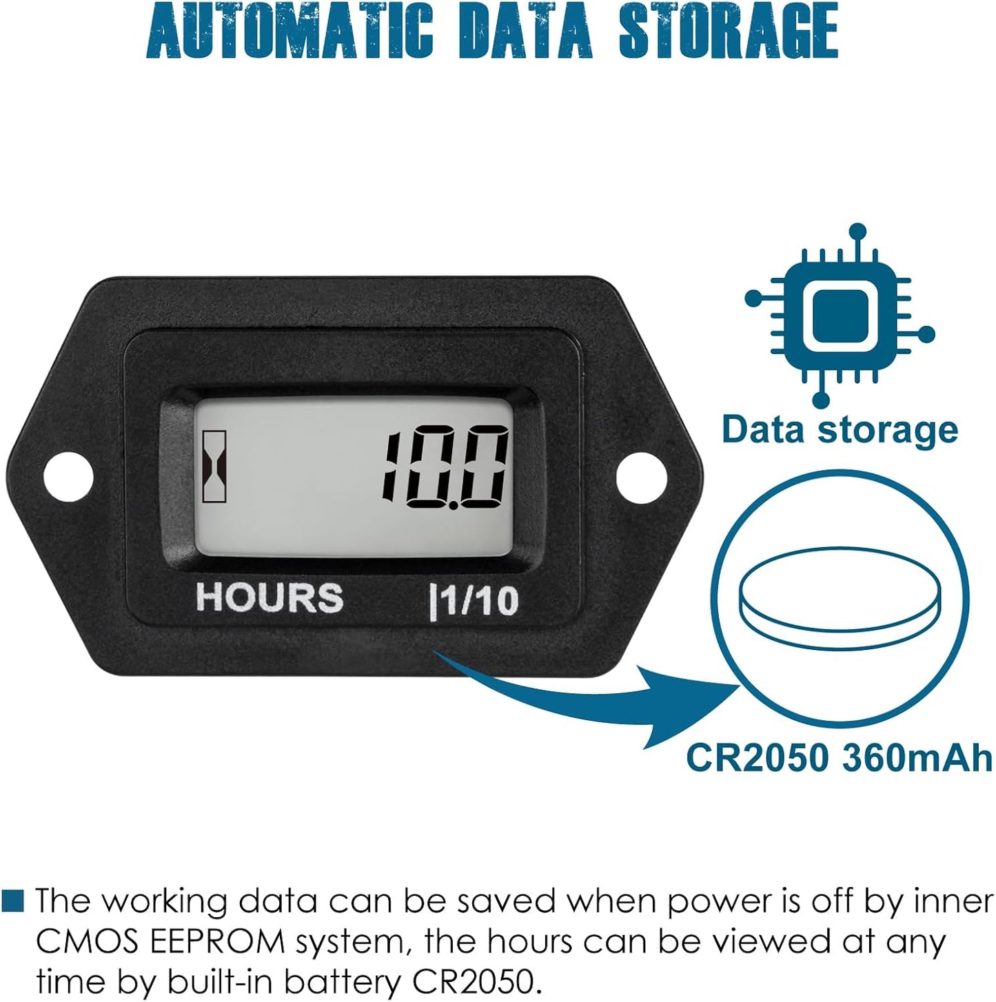 Runleader RL-HM063AD Digital Hours Counter,AC/DC 5V to 277V for Garden Tractor Generator Scooter Club Car Forklift Leaf Trimmer etc.