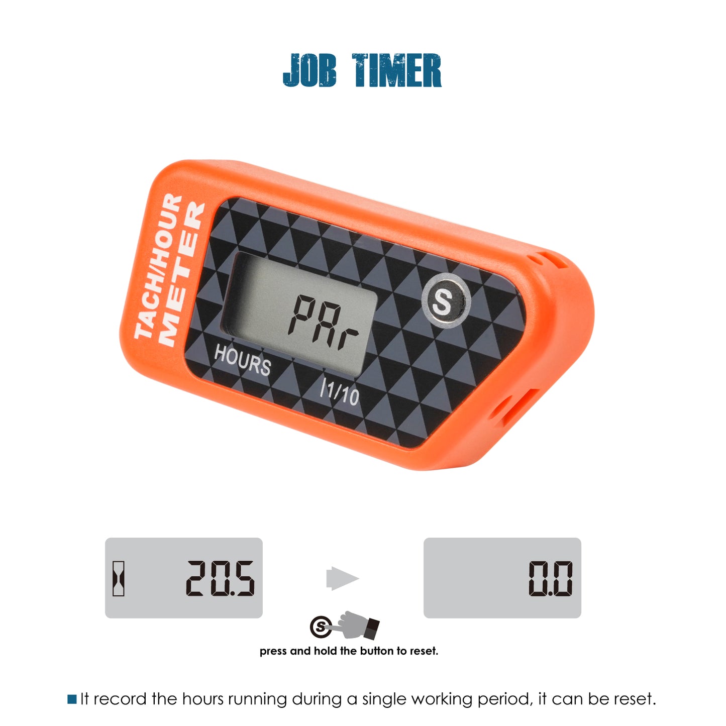 Runleader Digital LCD Hours Tachometer, Hours & RPM Display, Waterproof Design, appliable to Lawn Mower Generator Compressor Motorcycle Chainsaw