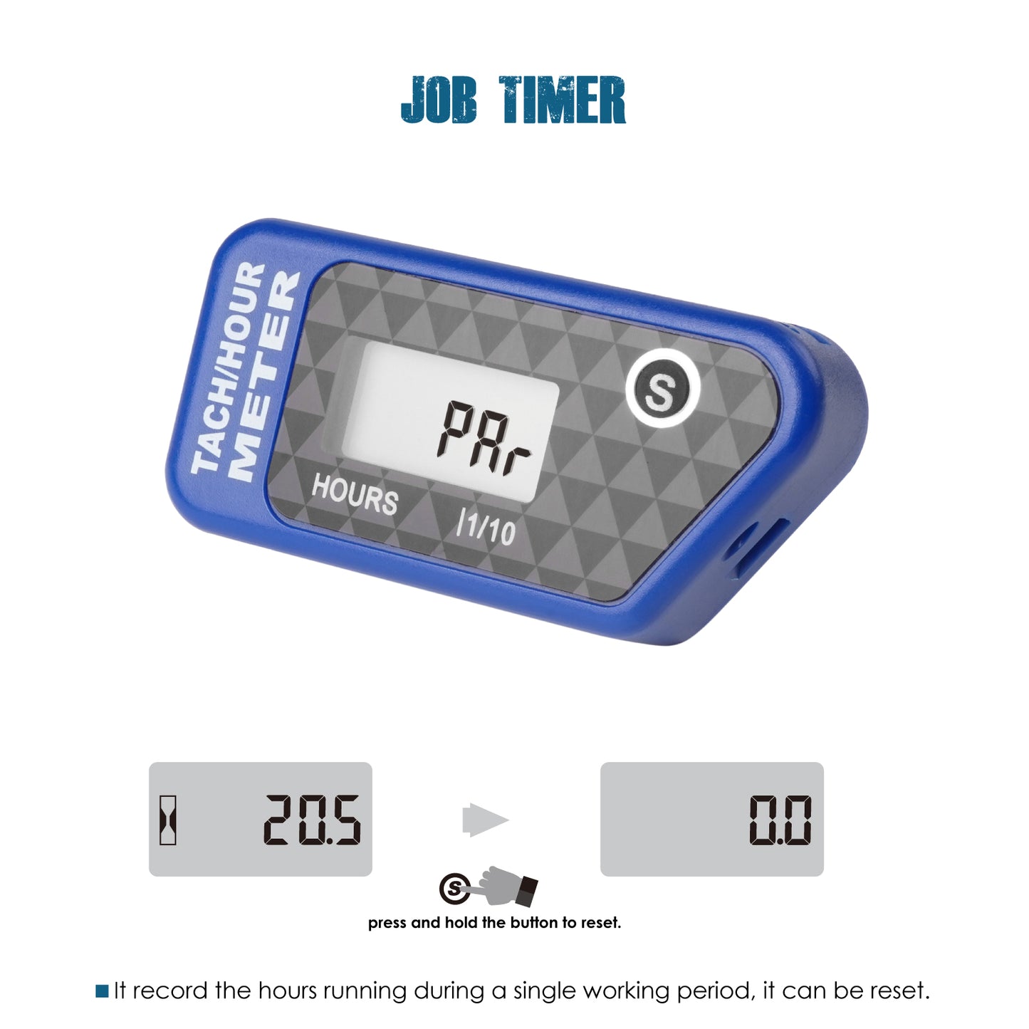 Runleader Digital LCD Hours Tachometer, Hours & RPM Display, Waterproof Design, appliable to Lawn Mower Generator Compressor Motorcycle Chainsaw