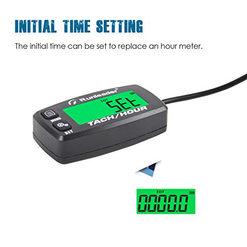 Runleader Gasoline Engine Hour Meter, Maintenance Tachometer for Riding Lawn Mower Tractor Generator Chainsaws Marine ATV Motorcycle Snowmobile