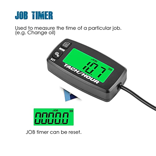 Runleader Digital Maintenance Tach/ Hour Meter for Small Gas Engine,Used on Riding Lawn Tractor Generator Compressor Chainsaws