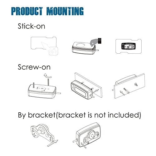 Runleader RL-HM035A Digital Tach Hour Meter, Engine Temperature Gauge, Alert RPM & Temp Backlights Display for Lawn Tractor Compressor Generator Snowmobile