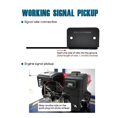 Runleader Digital LCD Maintenance Hour Meter for Small Engine, Waterproof Design, Applicable to Gas Engine Powered Lawn Mower Generator Motorcycle