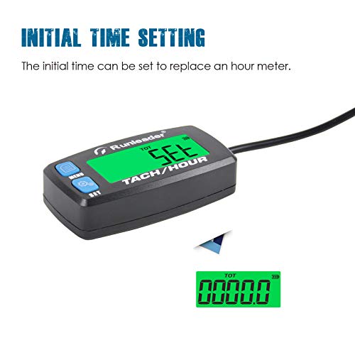 Runleader Gasoline Engine Hour Meter, Maintenance Tachometer for Riding Lawn Mower Tractor Generator Chainsaws Marine ATV Motorcycle Snowmobile