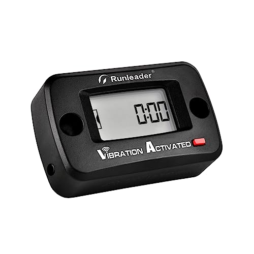 Runleader Digital Wireless Hour Meter, Vibration Activated, Maintenance Reminder, Resettable Job Timer, User Lock Shutdown, Use for Generator Marine