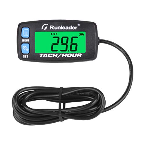 Runleader Gasoline Engine Hour Meter, Maintenance Tachometer for Riding Lawn Mower Tractor Generator Chainsaws Marine ATV Motorcycle Snowmobile