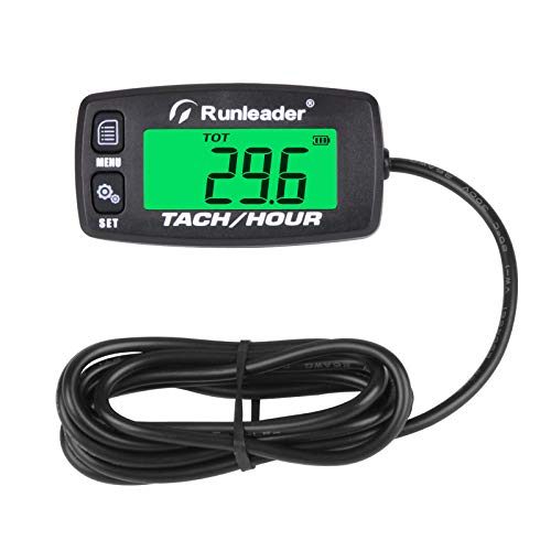 Runleader Gasoline Engine Hour Meter, Maintenance Tachometer for Riding Lawn Mower Tractor Generator Chainsaws Marine ATV Motorcycle Snowmobile