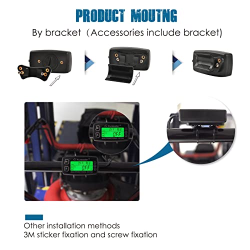 Runleader RL-HM035A Digital Tach Hour Meter, Engine Temperature Gauge, Alert RPM & Temp Backlights Display for Lawn Tractor Compressor Generator Snowmobile