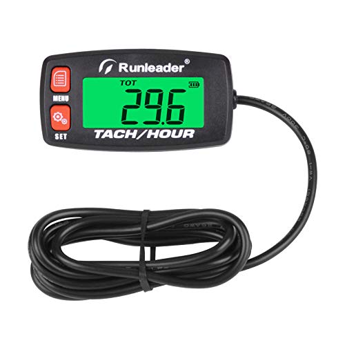 Runleader Gasoline Engine Hour Meter, Maintenance Tachometer for Riding Lawn Mower Tractor Generator Chainsaws Marine ATV Motorcycle Snowmobile