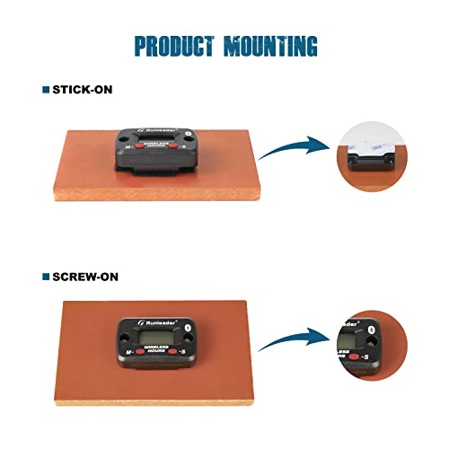 Runleader RL-HM068V-BT Digital Wireless Vibration Activated Hour Meter Data Remote Bluetooth Manage Maintenance Reminders for Lawn Mower Tractor Chainsaw