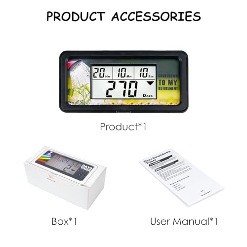 Runleader RL-HM200C Digital LCD Days Events Countdown Timer Count-up Tracking Start/Stop Button for Birthday Halloween Christmas Retirement Vocation Wedding