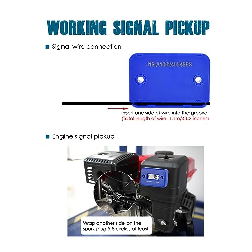 Runleader Digital LCD Maintenance Hour Meter for Small Engine, Waterproof Design, Applicable to Gas Engine Powered Lawn Mower Generator Motorcycle