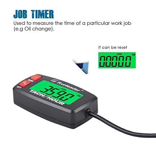 Runleader Gasoline Engine Hour Meter, Maintenance Tachometer for Riding Lawn Mower Tractor Generator Chainsaws Marine ATV Motorcycle Snowmobile
