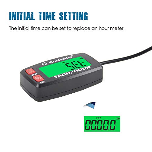Runleader Gasoline Engine Hour Meter, Maintenance Tachometer for Riding Lawn Mower Tractor Generator Chainsaws Marine ATV Motorcycle Snowmobile
