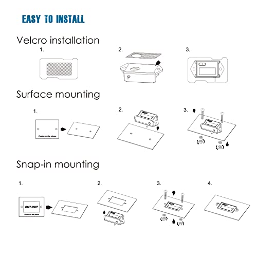 Runleader RL-HM027-BT Digital Bluetooth Hours Tachometer APP Remote Controlled Tach/ Hour Meter Maintenance Reminder & RPM Alert Battery or DC Power Supply