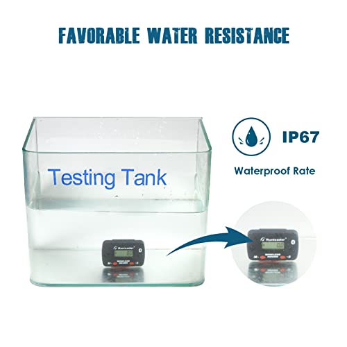 Runleader RL-HM068V-BT Digital Wireless Vibration Activated Hour Meter Data Remote Bluetooth Manage Maintenance Reminders for Lawn Mower Tractor Chainsaw