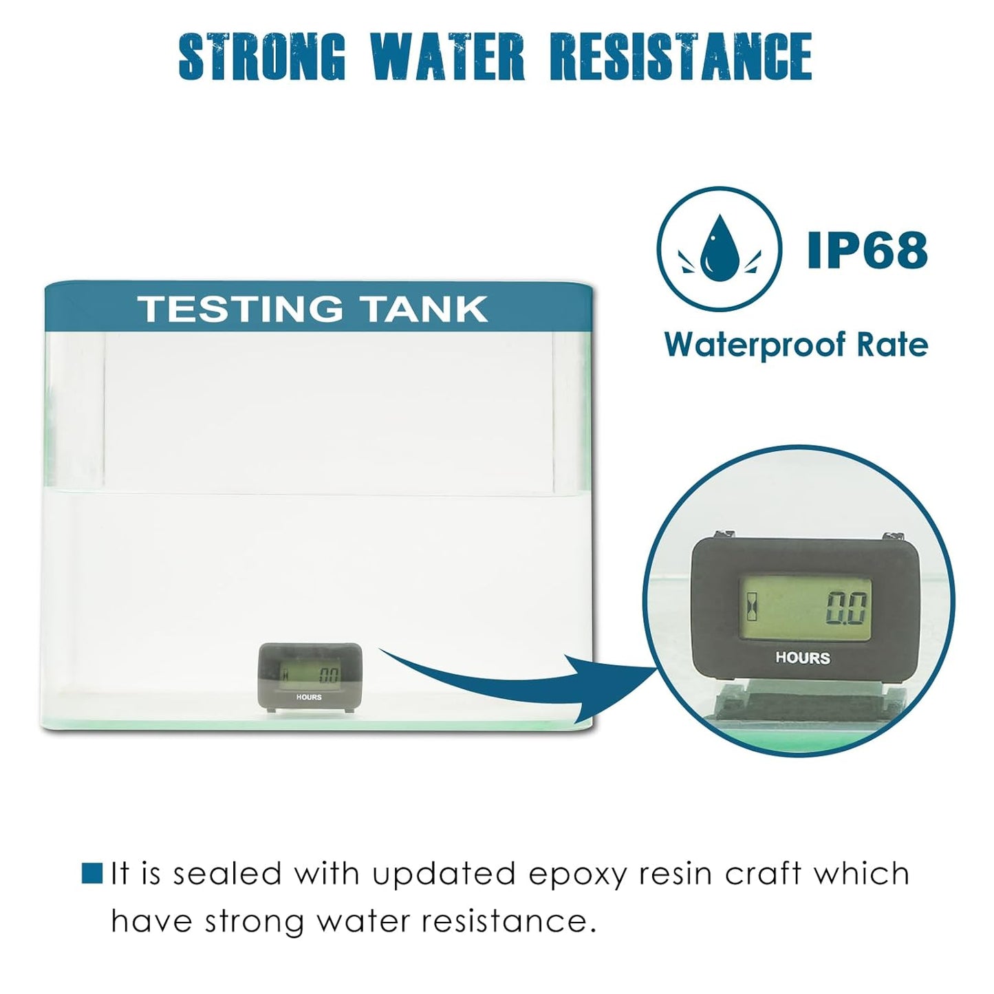 Runleader RL-HM057ADH1 Digital Hour Meter, Works for DC5V to 60V Powered Machine.