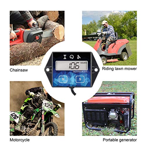 Runleader RL-HM011F Small Engine Hour Meter, Digital Tachometer, Maintenance Reminder, Battery Replaceable, User Shutdown, Use for ZTR Lawn Mower
