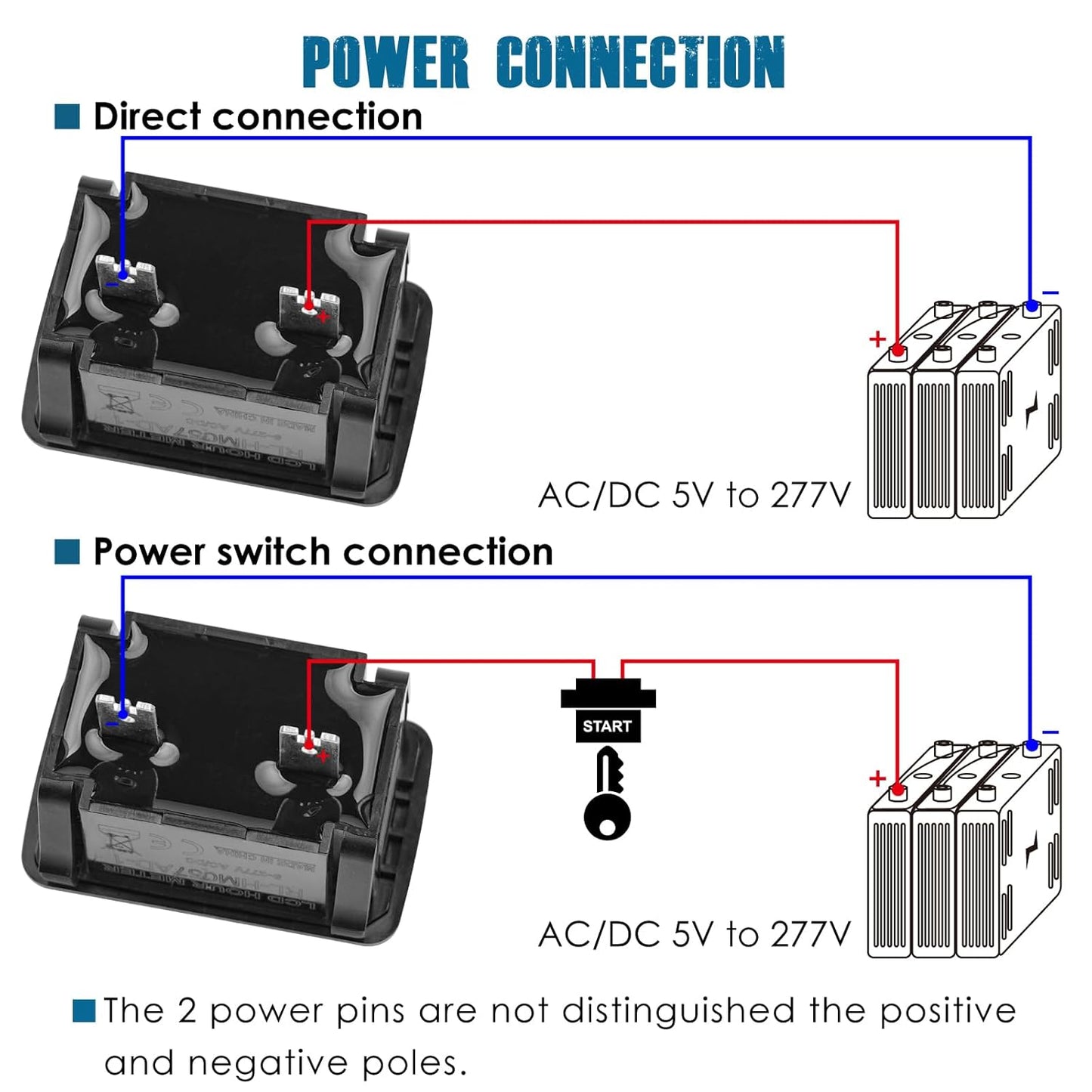 Runleader RL-HM057AD-1 Digital Hour Meter for Maintenance,AC/DC 5V to 277V for Riding Lawn Mower Generator Compressor Tractor Golf Cart Motorhome Snowmobile etc.