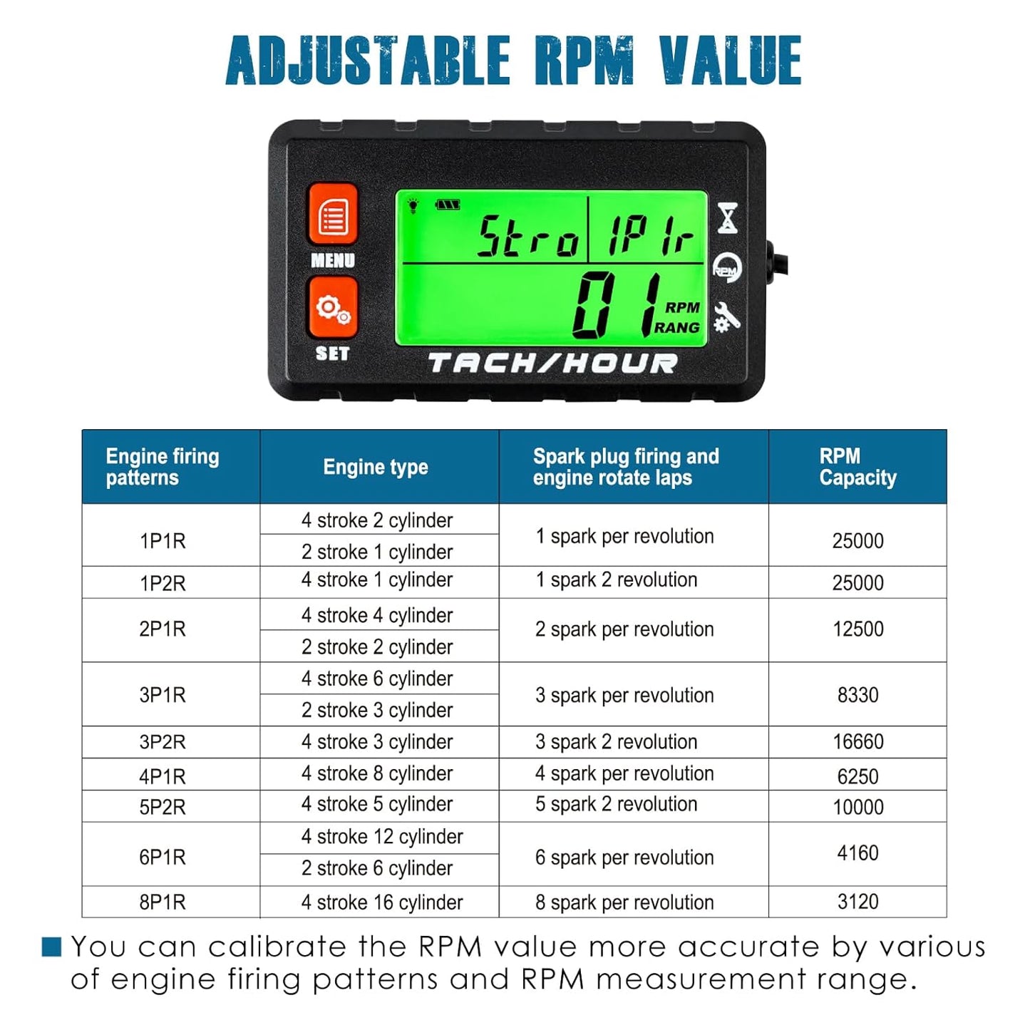 Runleader RL-HM058J Digital Hour Meter Tachometer with Alligator Clip, Maintenance Reminder for Lawn Mower Generator Motorcycle Outboard Motor Chainsaw etc.