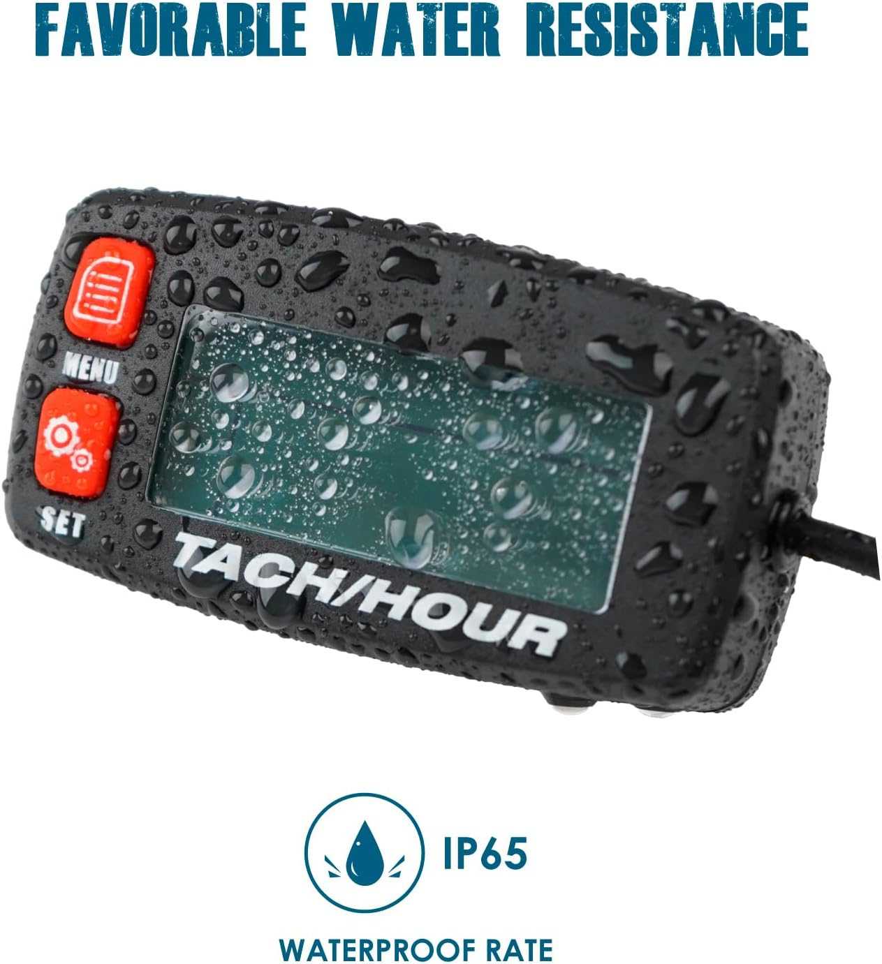 Runleader RL-HM032J Digital Tach/Hour Meter with Alligator Clip, Maintenance Reminder for Garden Tractor Generator Motorcycle Outboard Motor Chainsaw etc.