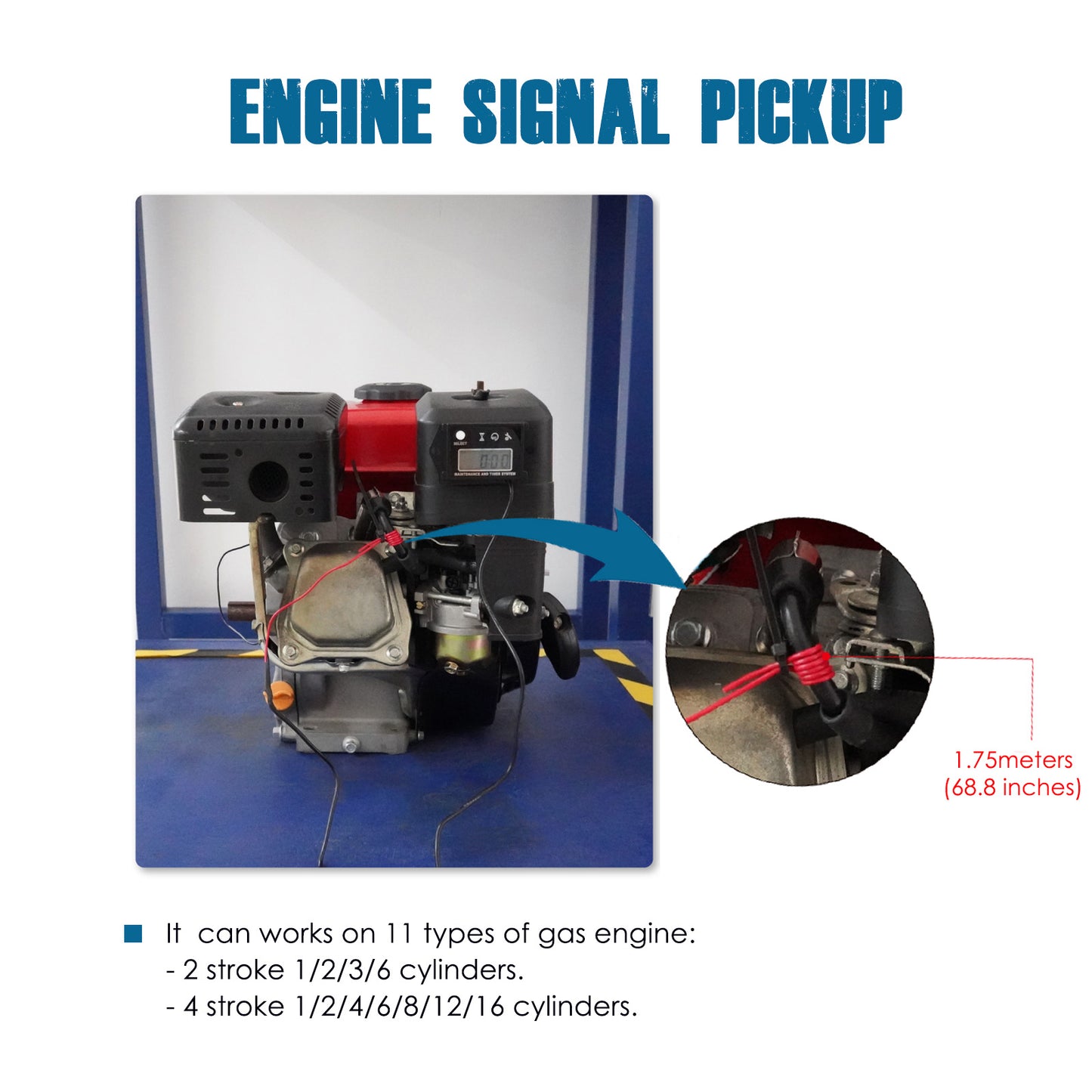 Runleader Small Engine Hour Meter, Digital Tachometer, Maintenance Reminder, Max RPM Recall User Shutdown for ZTR Lawn Mower Gas Powered Equipment
