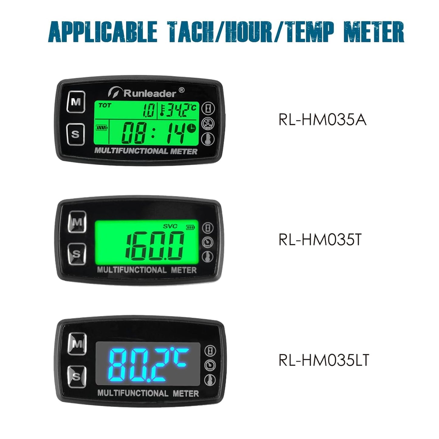 Runleader RL-TS002 Waterproof Temp Sensor -20°C~+300°C(-4°F~+572°F) for Lawn Mower ATV Motorcycle Tractor Cultivator Tiller Chipper Aerator