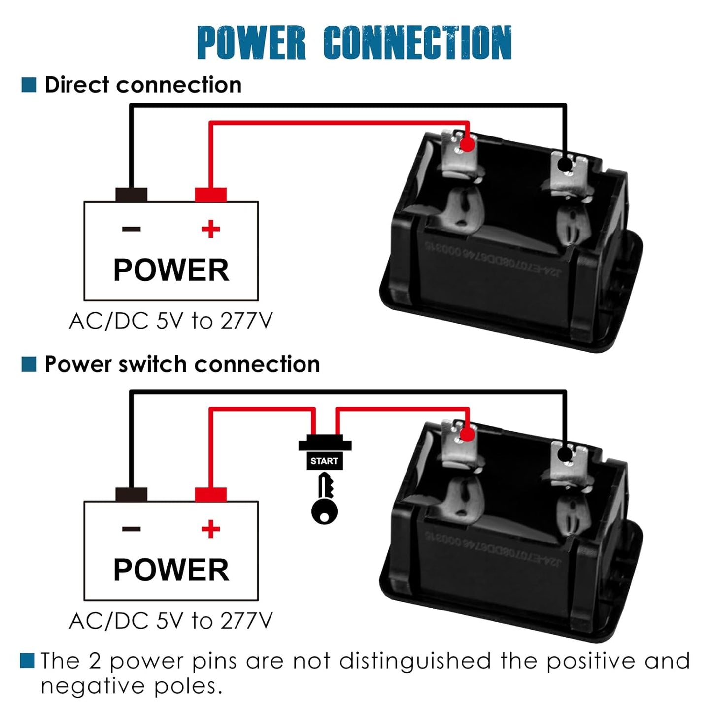 Runleader RL-HM057AD-2 AC/DC 5V to 277V Hour Meter,Waterproof Design for Riding/Zero Turn Lawn Mower Leaf Trimmer Brush Cutter Generator Motorhome etc.