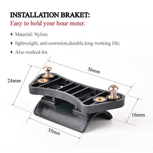 Runleader RL-HMB005 Universal Hour Meter Nylon Mounting Bracket Used for Hour Meter,Vibration Meter,Tachometer(Black)