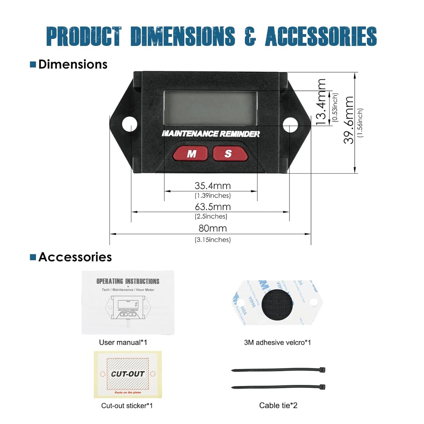 Runleader RL-HM059D DC12V 24V 36V 48V Mini Battery Indicator Volt Meter for Lead Acid LiFePO4 Lithium Battery Powered Golf Cart Forklift Lawn Mower Scrubber Machine Motorhome etc.