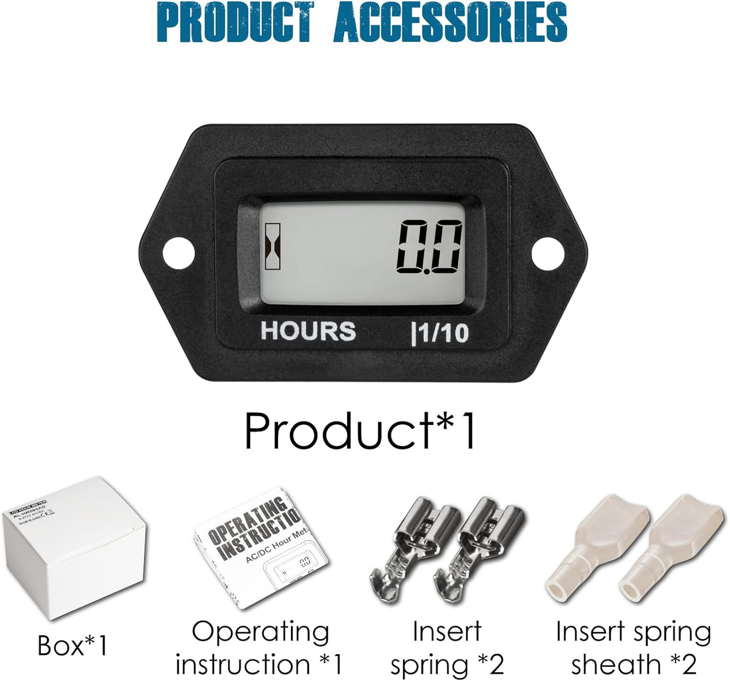 Runleader RL-HM063AD Digital Hours Counter,AC/DC 5V to 277V for Garden Tractor Generator Scooter Club Car Forklift Leaf Trimmer etc.