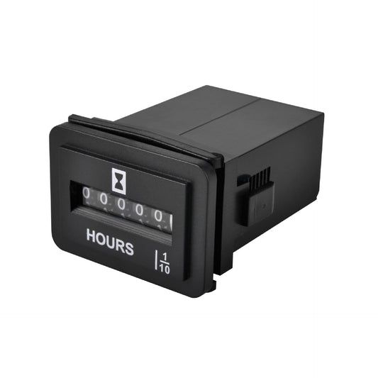 Runleader RL-HM001 Mechanical Hour Meter, Volt.AC 110V to 250V or DC 8V to 60V, TOT Hours Accumulating, Snap-in Design,Data Storage for Lawn Mower Golf Cart