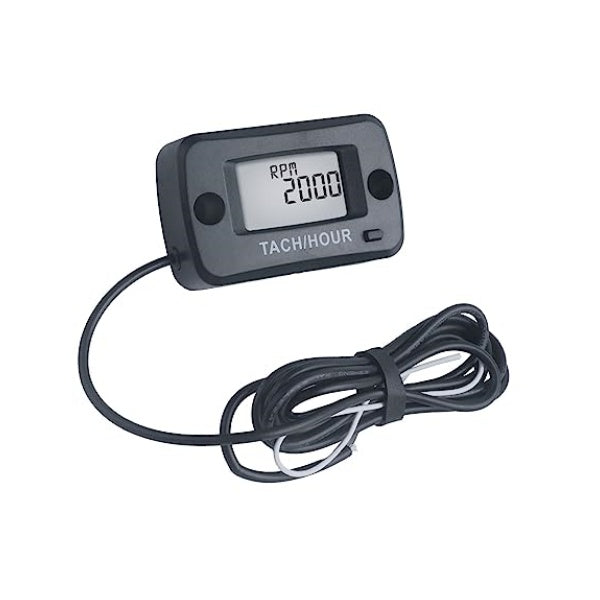 Runleader RL-HM019R Digital Self Powered Tach/ Hour Meter, Maintenance Interval Time, RPM Alert for Riding Lawn Tractor Generator Compressor Outboards Motor