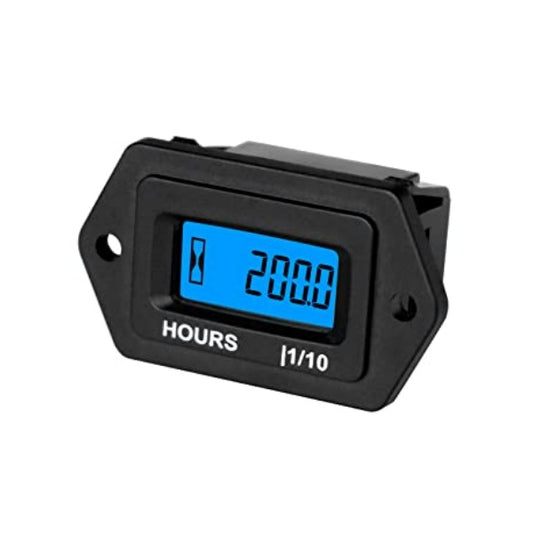 Runleader RL-HM063AD-1 Digital LCD Hour Meter with Backlight, DC 9V to 65V Maintenance Hours Gauge for Lawn Mower Forklift Golf Cart Go-kart Snowmobile