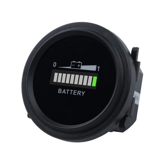 Runleader RL-BI002 12V to 24V,36V,48V to 72V LED Battery Power Indicator,Battery Charge & Discharge Display,Applicable to Lead Acid Battery Powered Golf Cart Forklift Lawn Mower Leaf Trimmer Motorhome etc.