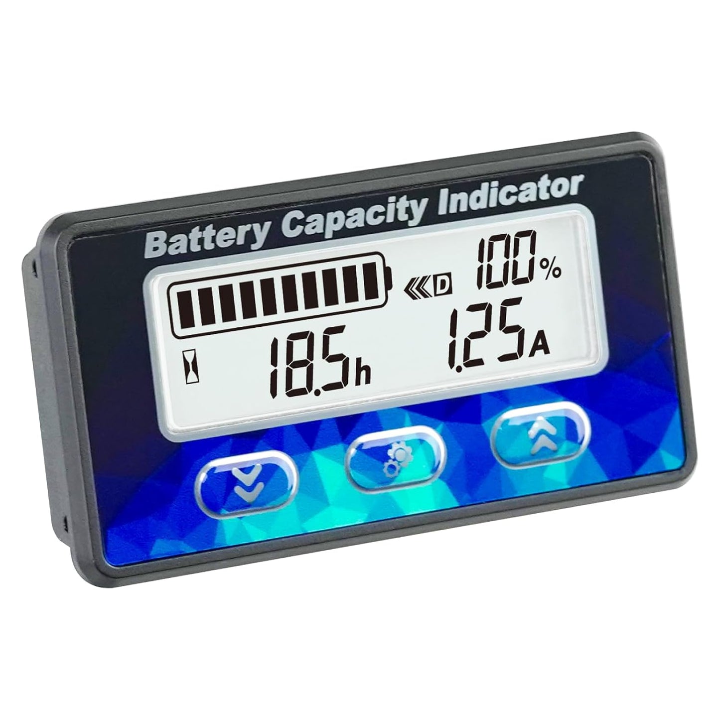 Runleader RL-BI050C Mini Battery Monitor with Current Shunt Capacity Voltage & Hour Meter for DC 12V 24V 36V 48V LiFePO4 AGM GEL Lead Acid Trojan Lithium RV, Golf Cart, E-Bike, EV