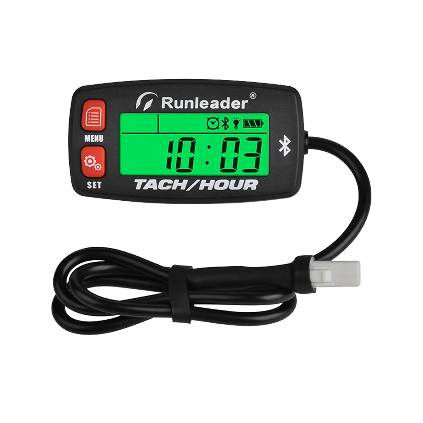 Runleader RL-HM032-BT LCD Bluetooth Tach/Hour Meter, Maintenance Reminders, Battery Replaceable for Lawn Mower Generator Boat Snowmobile.