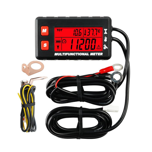 Runleader RL-HM058C Digital Engine Temperature Meter,Tach/Hour Meter,Battery Replacement and DC5V to 30V External Power Supply for Gasoline Engine Garden Tractor Generator Motorcycle Outboard Motor etc.